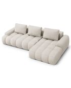 Canapé d'angle droit convertible avec coffre Linz 3 places beige - 275x142x84 cm