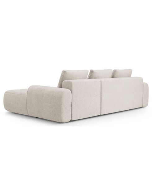 Canapé d'angle droit convertible avec coffre Linz 3 places beige - 275x142x84 cm
