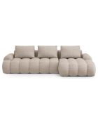 Canapé d'angle droit convertible avec coffre Linz 3 places le sable - 275x142x84 cm