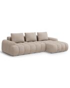 Canapé d'angle droit convertible avec coffre Linz 3 places le sable - 275x142x84 cm