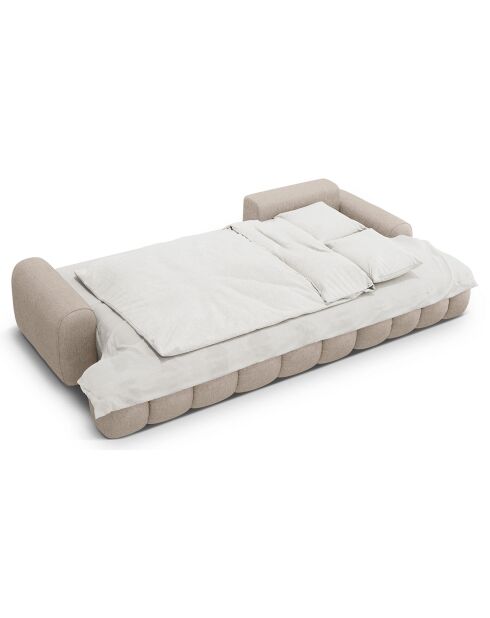 Canapé d'angle droit convertible avec coffre Linz 3 places le sable - 275x142x84 cm