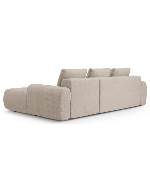 Canapé d'angle droit convertible avec coffre Linz 3 places le sable - 275x142x84 cm