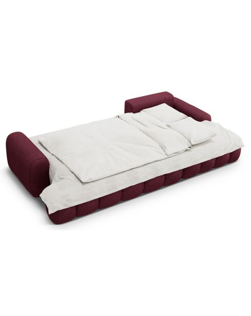 Canapé d'angle droit convertible avec coffre Linz 3 places bordeaux - 275x142x84 cm