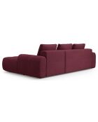 Canapé d'angle droit convertible avec coffre Linz 3 places bordeaux - 275x142x84 cm