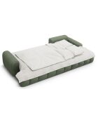 Canapé d'angle droit convertible avec coffre Linz 3 places vert olive foncé - 275x142x84 cm