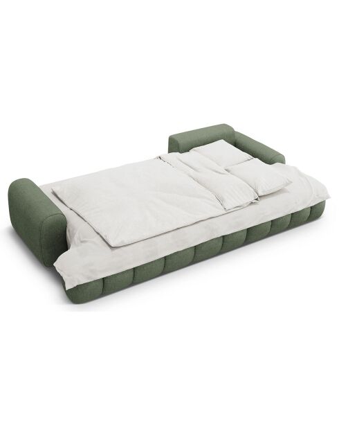 Canapé d'angle droit convertible avec coffre Linz 3 places vert olive foncé - 275x142x84 cm
