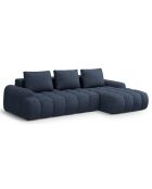 Canapé d'angle droit convertible avec coffre Linz 3 places bleu foncé - 275x142x84 cm