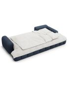 Canapé d'angle droit convertible avec coffre Linz 3 places bleu foncé - 275x142x84 cm