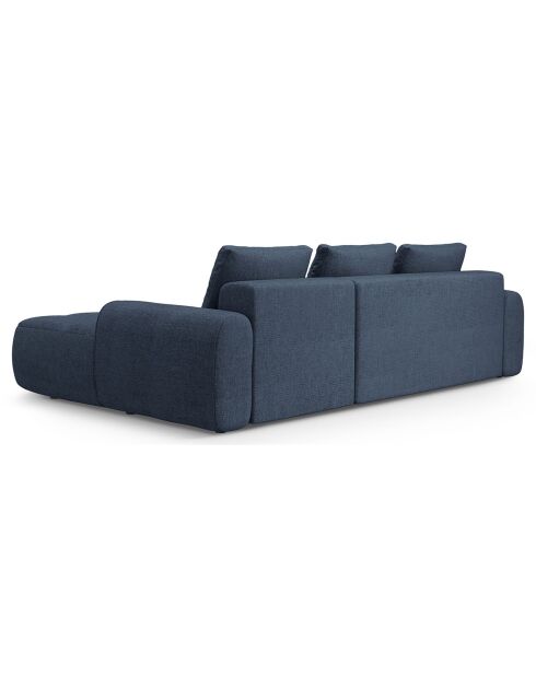 Canapé d'angle droit convertible avec coffre Linz 3 places bleu foncé - 275x142x84 cm