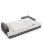 Canapé d'angle droit convertible avec coffre Linz 3 places gris - 275x142x84 cm