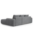 Canapé d'angle droit convertible avec coffre Linz 3 places gris - 275x142x84 cm