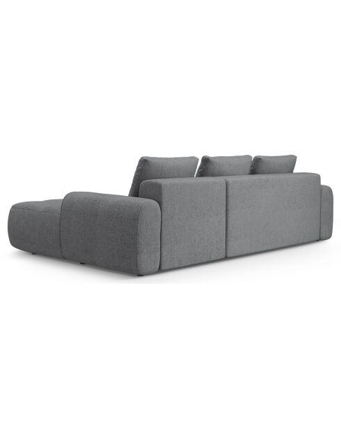Canapé d'angle droit convertible avec coffre Linz 3 places gris - 275x142x84 cm