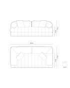 Canapé convertible Kemi 3 places gris - 206x95x70 cm
