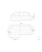 Canapé d'angle gauche convertible avec coffre Linz 3 places le sable - 275x142x84 cm