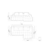 Canapé d'angle droit en Velours convertible avec coffre Linz 3 places beige clair - 275x142x84 cm