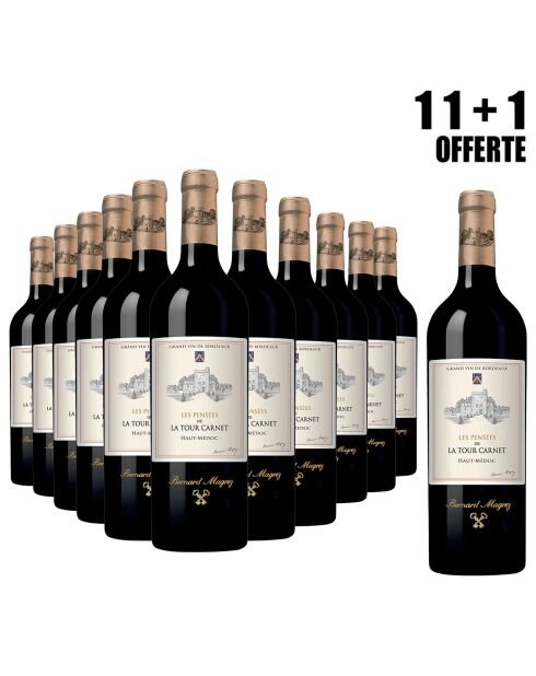 1 Lot de 11 Haut-Médoc 2015 Les Pensées de La Tour Carnet + 1 OFFERTE 12x75cl