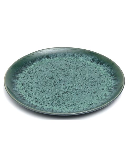 4 Assiettes en Céramique The Aqua  bleues - D.28 cm