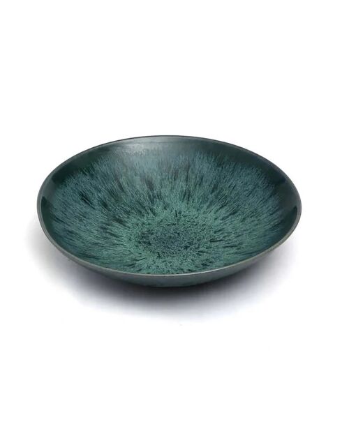 4 Assiettes creuses en Céramique The Aqua  bleues - D.23cm