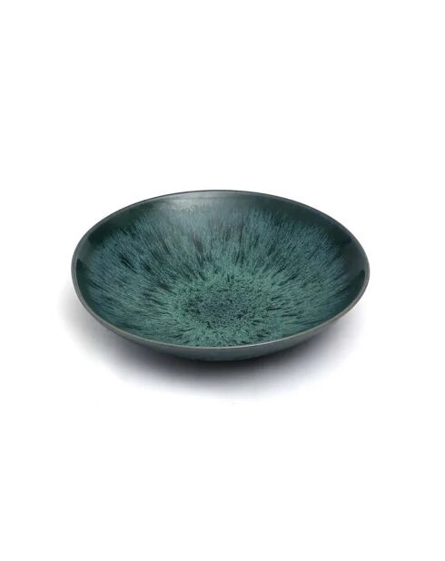 4 Assiettes creuses en Céramique The Aqua  bleues - D.23cm