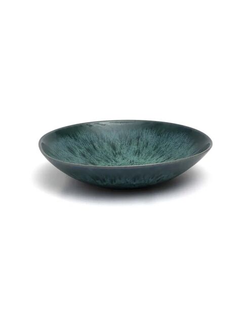 4 Assiettes creuses en Céramique The Aqua  bleues - D.23cm