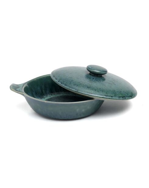 4 Cocottes en Céramique The Aqua bleues - 25x25x8.5 cm