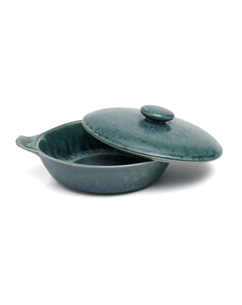 4 Cocottes en Céramique The Aqua bleues - 25x25x8.5 cm