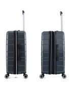 3 Valises extensibles 4 roues doubles 76/66/55 cm gris foncé