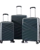 3 Valises extensibles 4 roues doubles 76/66/55 cm gris foncé