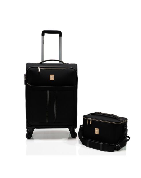 Valise Cabine 4 roues simples 55 cm & Vanity noirs