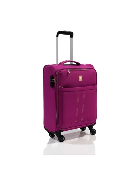 Valise Cabine 4 roues simples 55 cm & Vanity magenta