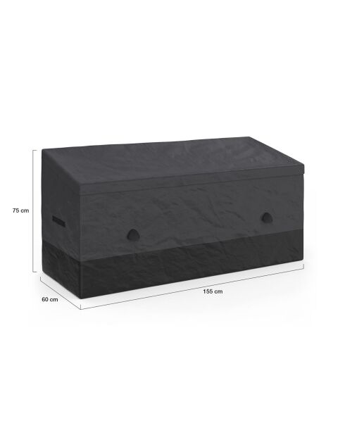 Coffre de rangement pour extérieur avec bâche 600L gris anthracite/noir