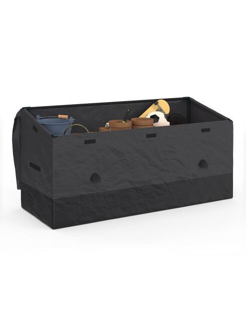 Coffre de rangement pour extérieur avec bâche 600L gris anthracite/noir