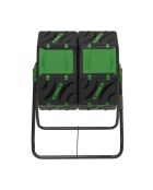 Bac de compostage rotatif double compartiments 140L noir/vert