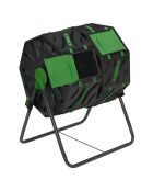 Bac de compostage rotatif double compartiments 140L noir/vert
