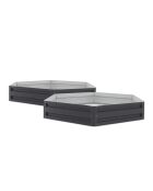 2 Carrés de potager hexagonaux en métal 120 cm gris anthracite