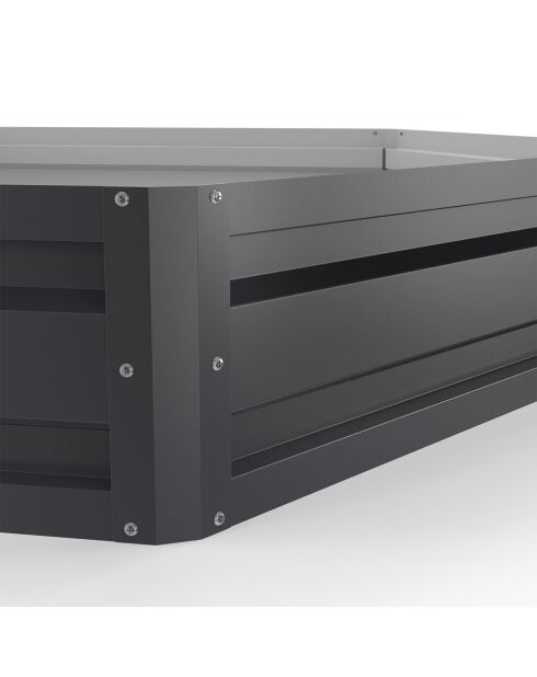 2 Carrés de potager hexagonaux en métal 120 cm gris anthracite