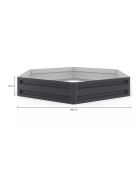 2 Carrés de potager hexagonaux en métal 120 cm gris anthracite