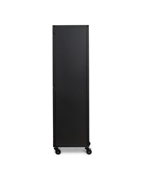 Range bûches vertical 120 cm avec roulettes noir mat