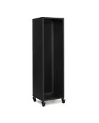 Range bûches vertical 120 cm avec roulettes noir mat