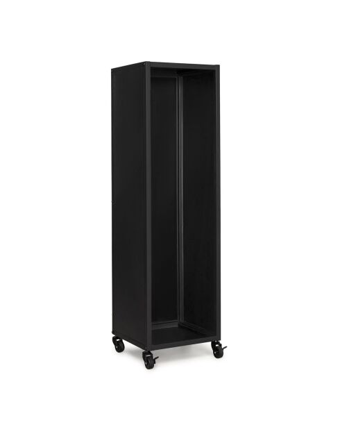 Range bûches vertical 120 cm avec roulettes noir mat