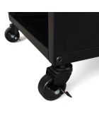 Range bûches vertical 120 cm avec roulettes noir mat