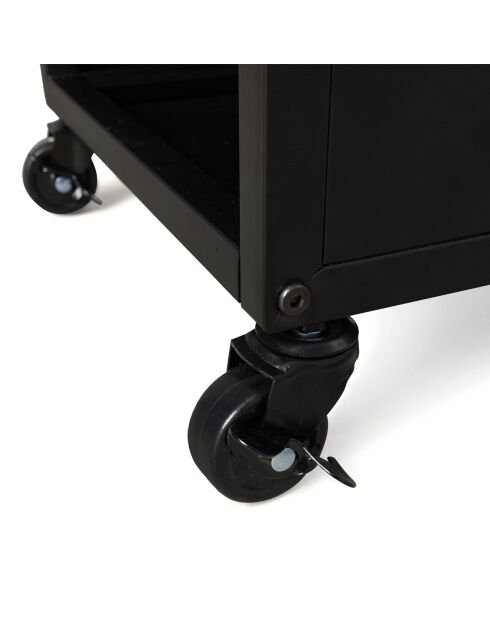 Range bûches vertical 120 cm avec roulettes noir mat