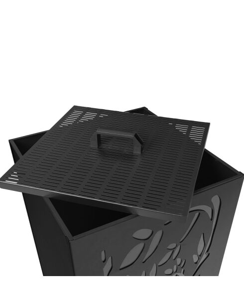 Réservoir à granules et pellets à motifs 45kg noir mat