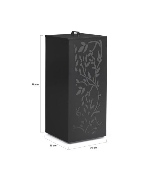 Réservoir à granules et pellets à motifs 45kg noir mat