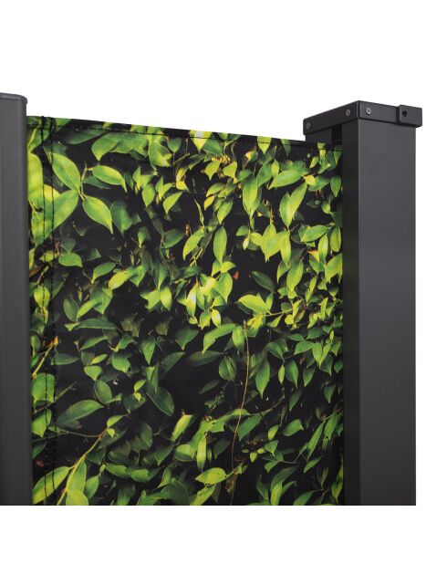 Paravent rétractable occultant 400x180cm motif feuillage imprimé feuillage