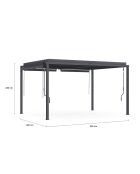 Pergola bioclimatique en acier polycarbonate 3x4m avec stores gris anthracite