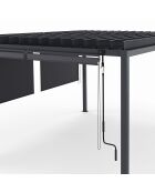 Pergola bioclimatique en acier polycarbonate 3x4m avec stores gris anthracite