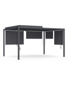 Pergola bioclimatique en acier polycarbonate 3x4m avec stores gris anthracite