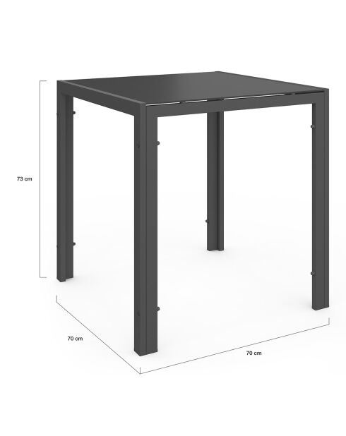 Ensemble repas Minorca 4 places gris/noir