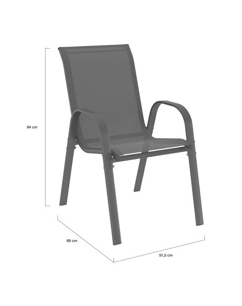 Ensemble repas Minorca 4 places gris/noir